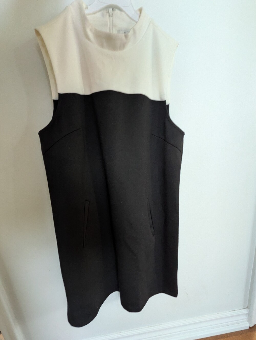 Forever 21 Black and Cream Sleeveless Shift Dress